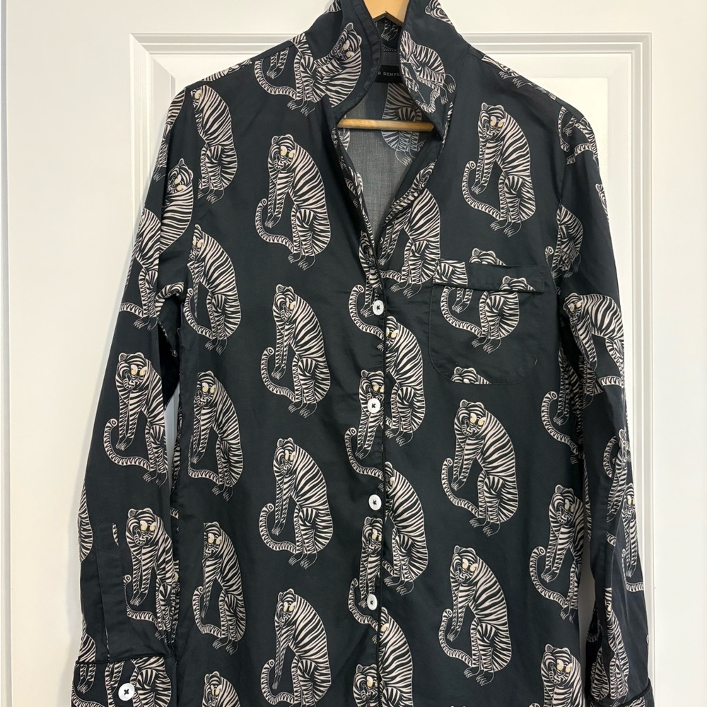 Black Tiger Print Women's Pajama Set